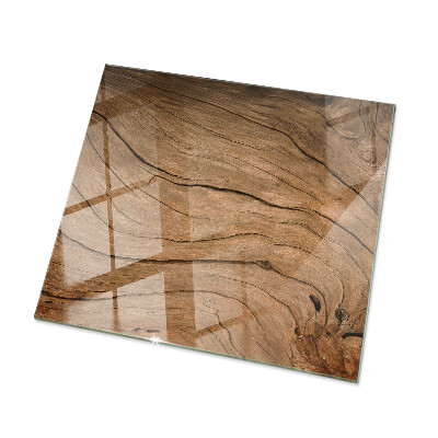 Rectangular glass table top Natural wood texture