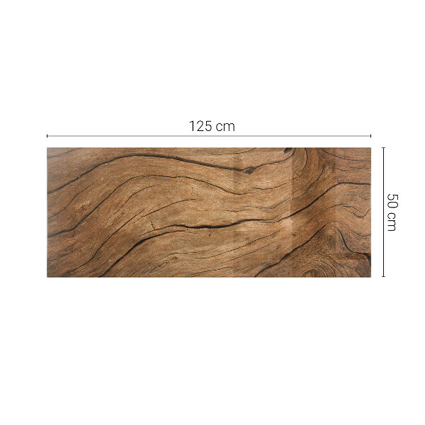 Rectangular glass table top Natural wood texture