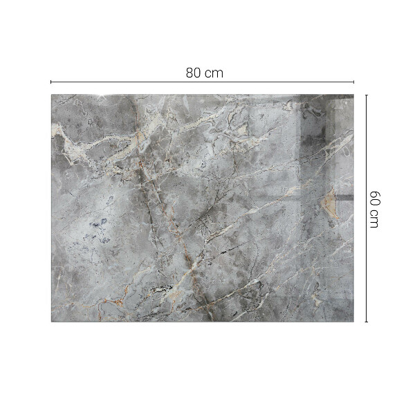 Rectangular glass table top Marble-inspired pattern