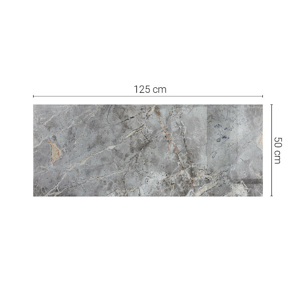 Rectangular glass table top Marble-inspired pattern