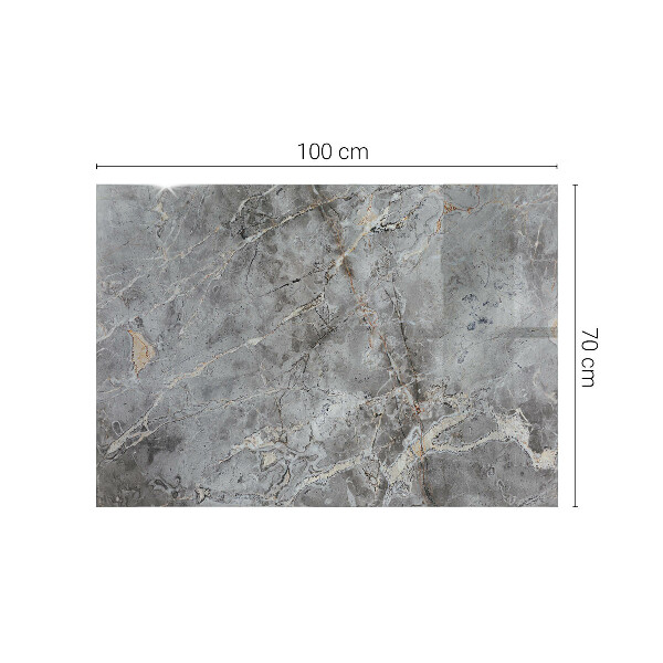 Rectangular glass table top Marble-inspired pattern
