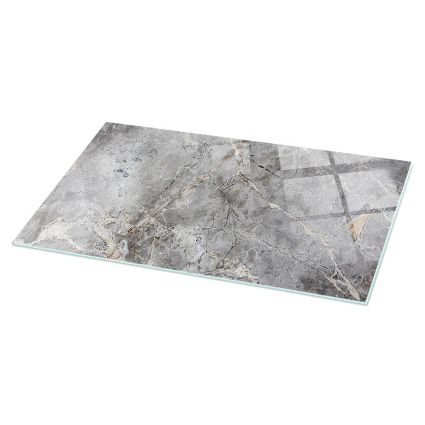 Rectangular glass table top Marble-inspired pattern