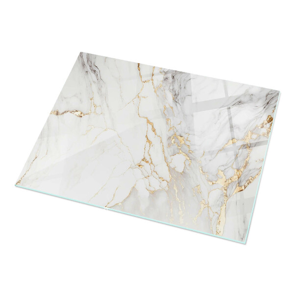 Rectangular glass table top with print Elegant marble pattern