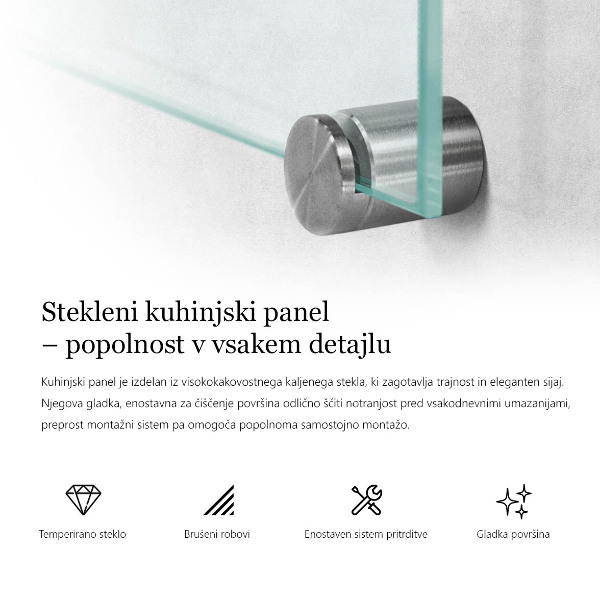 Kitchen splashback transparent 100x30 cm