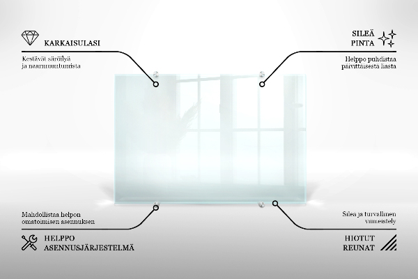 Transparent glass splashback 100x50 cm