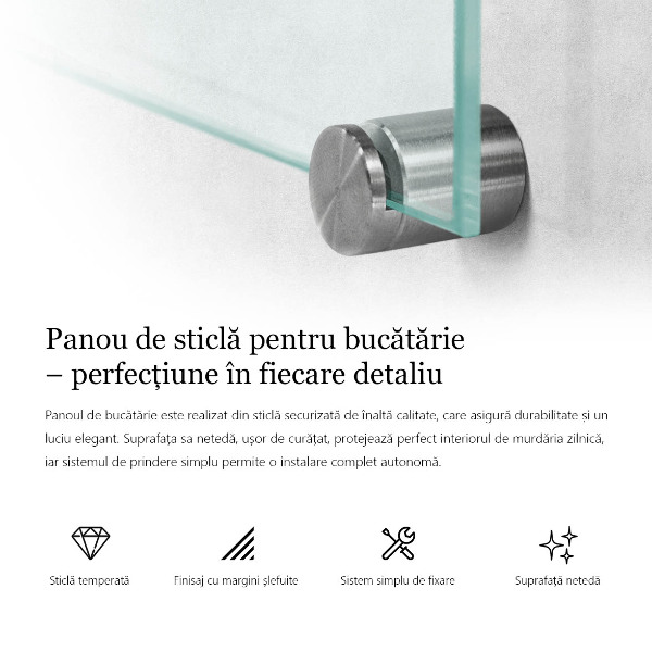 Glass splashback transparent 100x70 cm