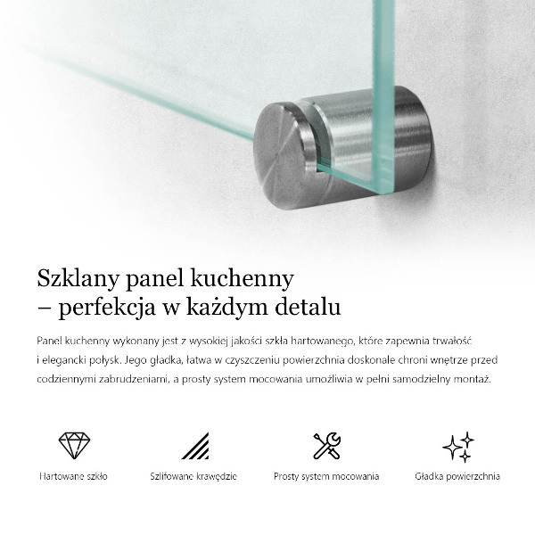 Splashback panel for kitchen transparent 140x70 cm