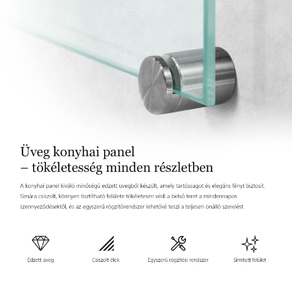 Splashback panel for kitchen transparent 140x70 cm