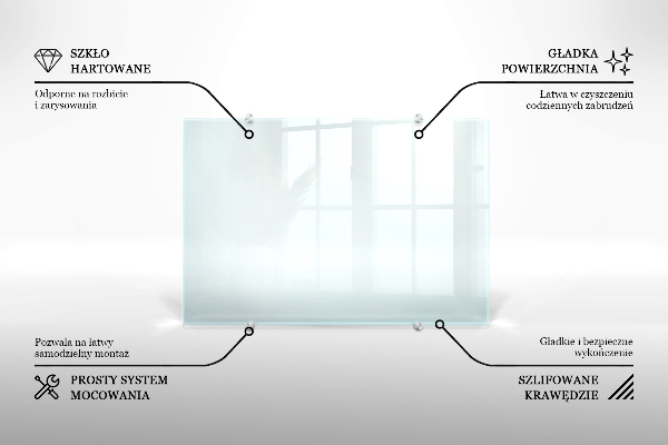 Splashback panel for kitchen transparent 140x70 cm
