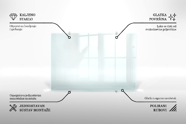 Transparent cooker splashback transparent 60x60 cm