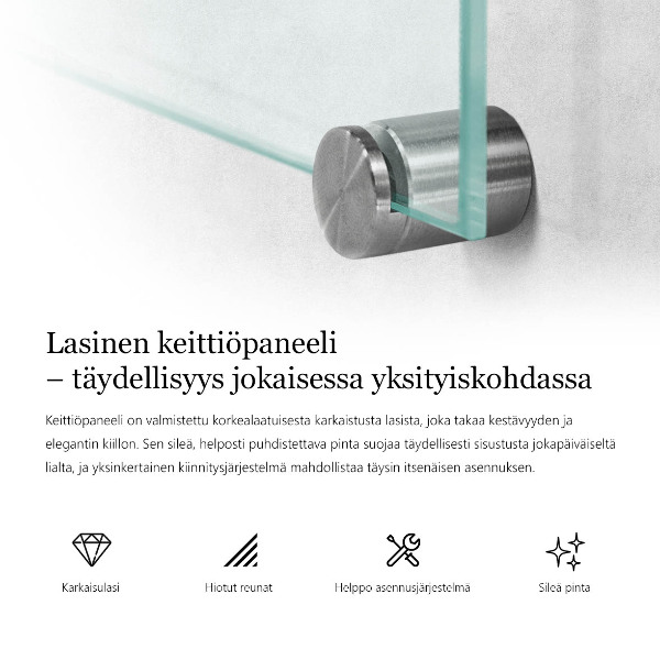 Transparent kitchen splashback 80x60 cm