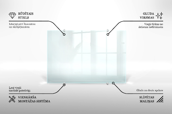 Transparent kitchen splashback 80x60 cm