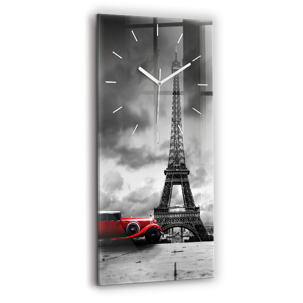 Modern vertical wall clock Effel Tower Paris