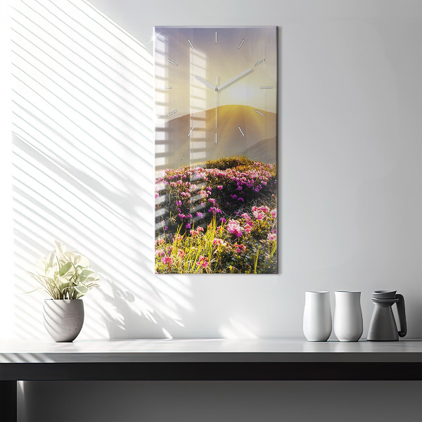 Modern vertical wall clock Mountain landscape