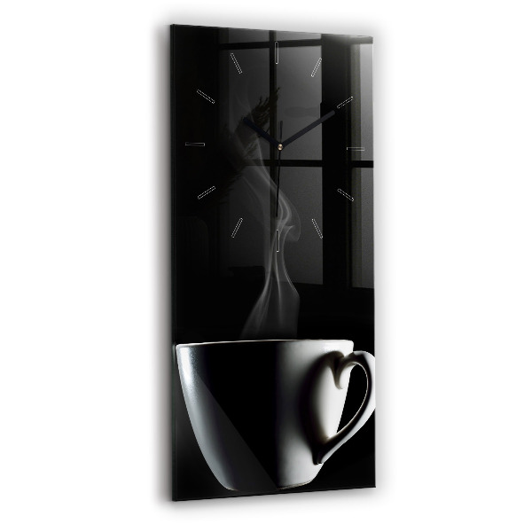 Modern vertical wall clock A cup of coffee