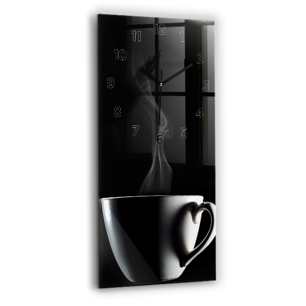 Modern vertical wall clock A cup of coffee