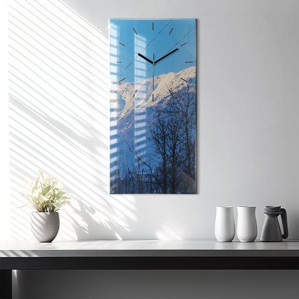 Modern vertical wall clock Mountain view