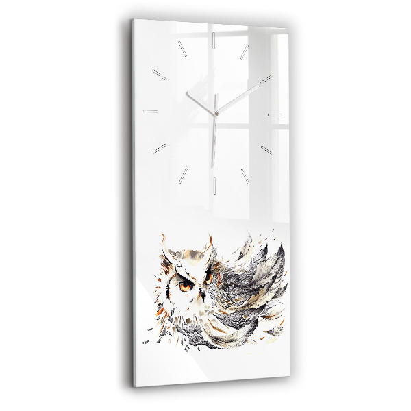 Modern vertical wall clock Owl symbol of wisdom