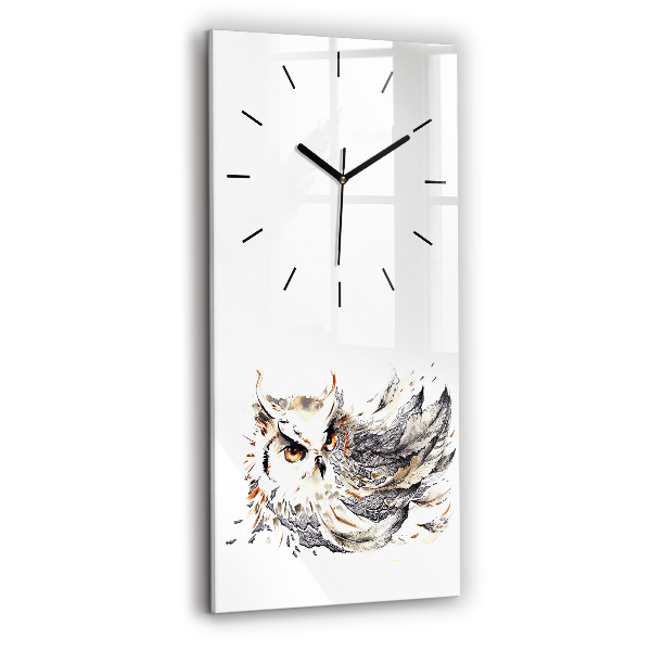 Modern vertical wall clock Owl symbol of wisdom