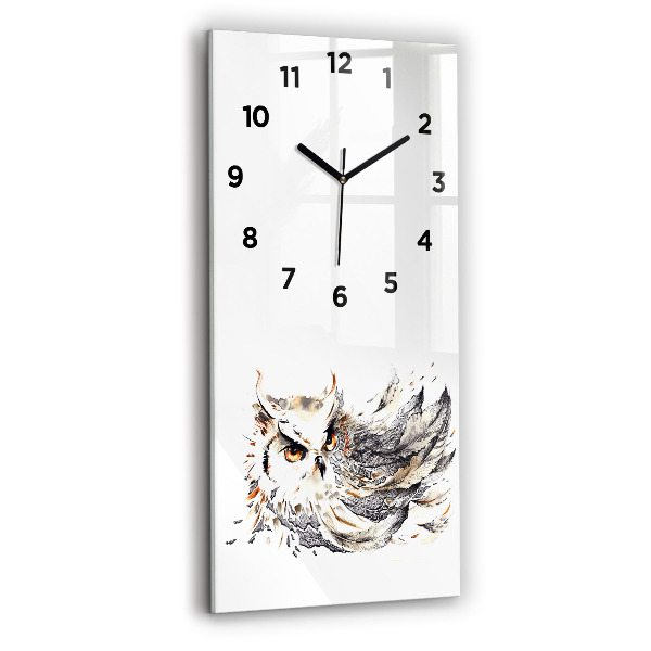Modern vertical wall clock Owl symbol of wisdom