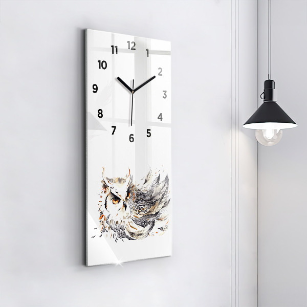 Modern vertical wall clock Owl symbol of wisdom
