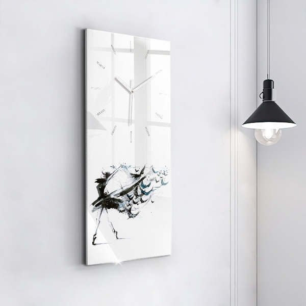 Modern vertical wall clock Woman dancing ballet