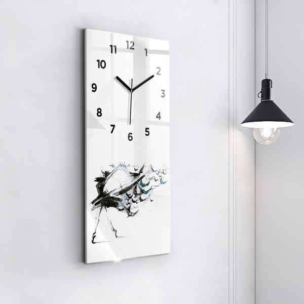 Modern vertical wall clock Woman dancing ballet