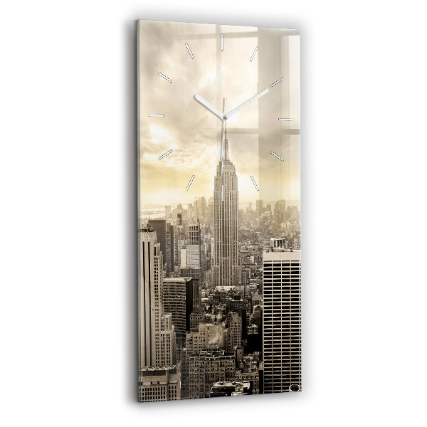 Modern vertical wall clock New York Towers