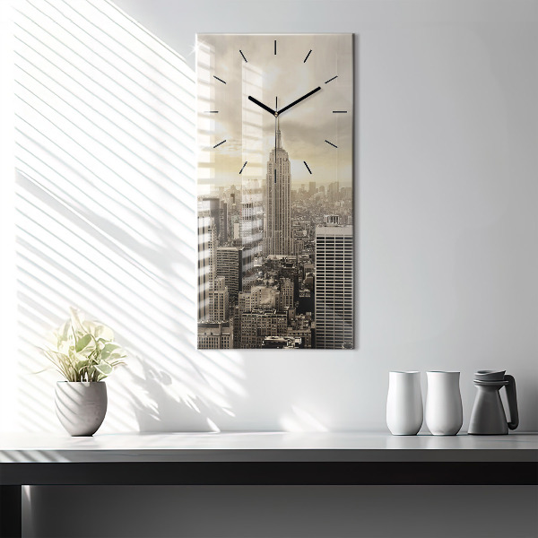 Modern vertical wall clock New York Towers