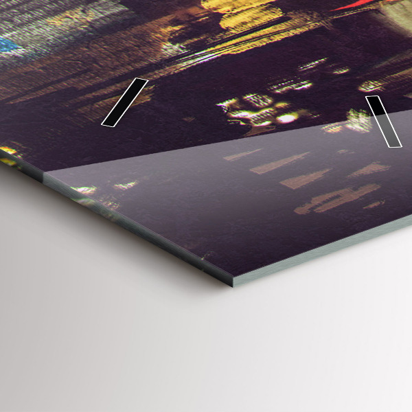 Modern vertical wall clock Painted city