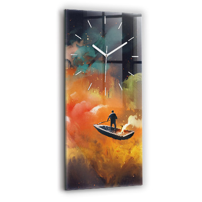 Modern vertical wall clock Abstract painting