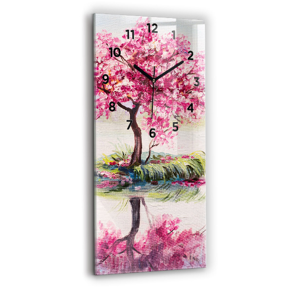 Modern vertical wall clock Tree Mosaic
