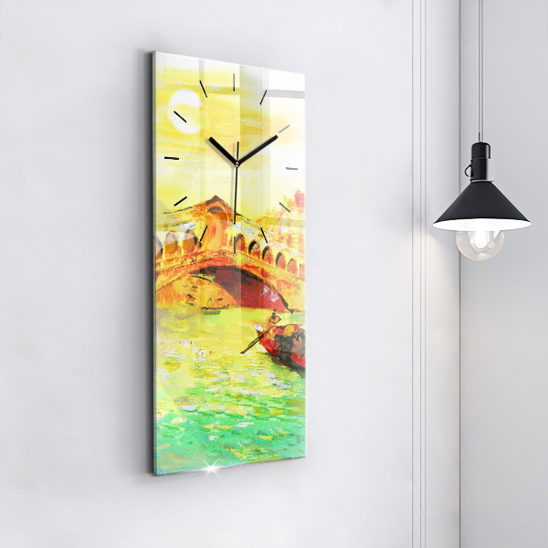 Modern vertical wall clock Venice Rialto Bridge