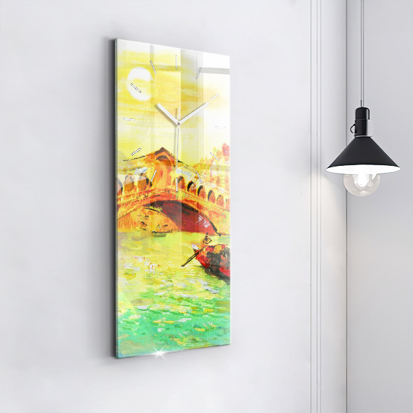 Modern vertical wall clock Venice Rialto Bridge