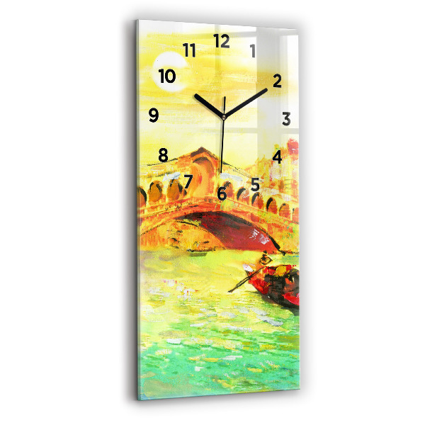 Modern vertical wall clock Venice Rialto Bridge