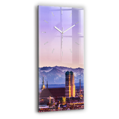 Modern vertical wall clock German Alps Munich