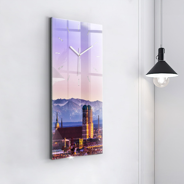 Modern vertical wall clock German Alps Munich