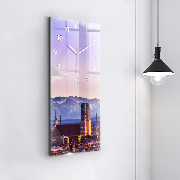 Modern vertical wall clock German Alps Munich