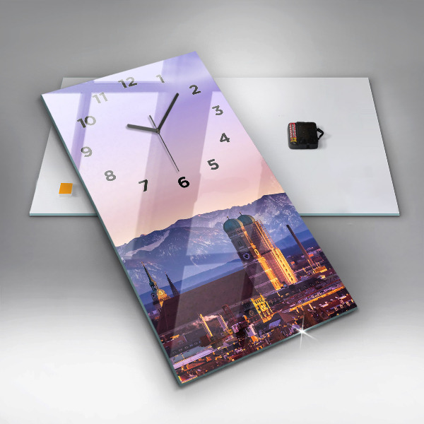 Modern vertical wall clock German Alps Munich