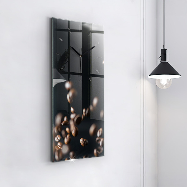 Modern vertical wall clock Coffee beans