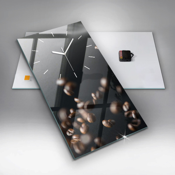 Modern vertical wall clock Coffee beans