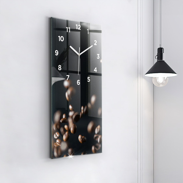 Modern vertical wall clock Coffee beans