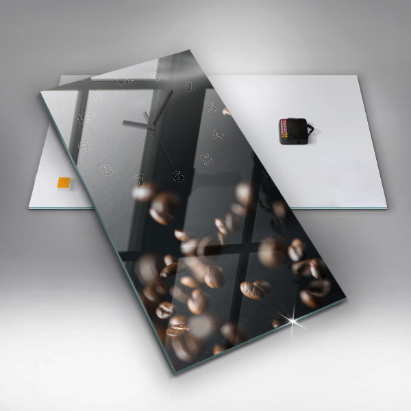 Modern vertical wall clock Coffee beans