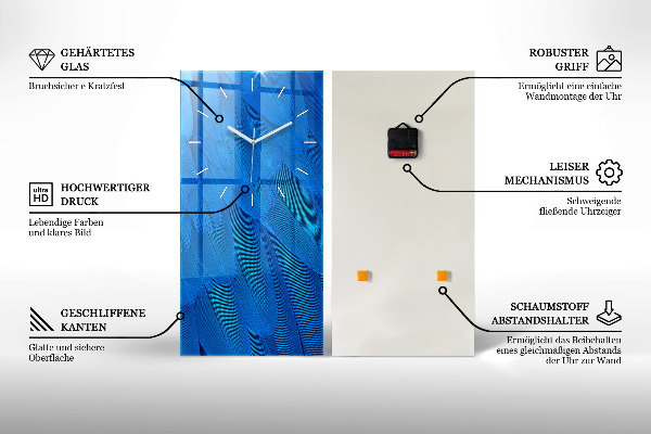 Modern vertical wall clock Underwater view