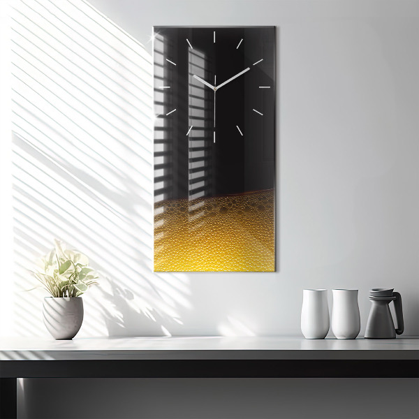 Modern vertical wall clock Orange juice