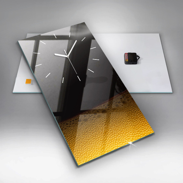 Modern vertical wall clock Orange juice