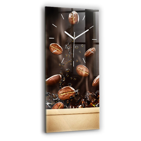Modern vertical wall clock Hot coffee