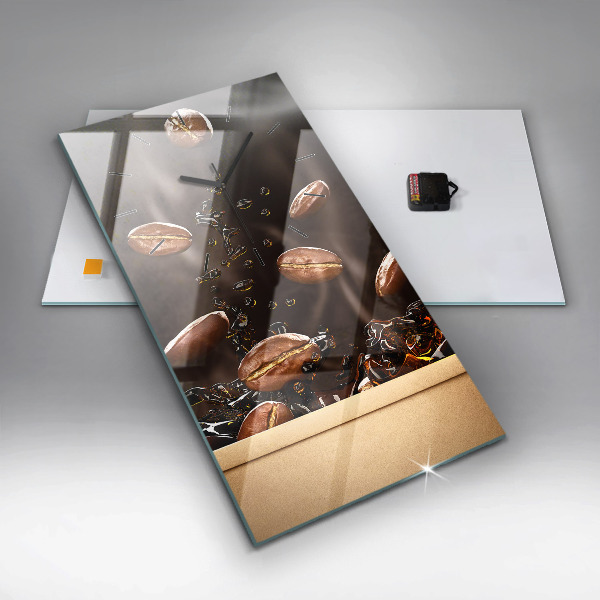 Modern vertical wall clock Hot coffee