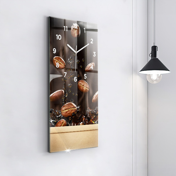 Modern vertical wall clock Hot coffee