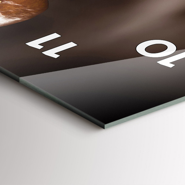 Modern vertical wall clock Hot coffee